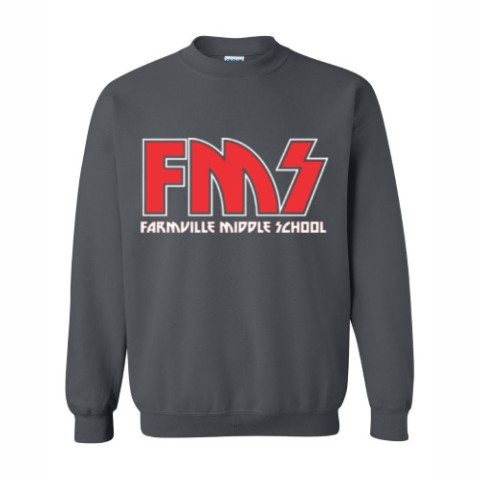 Farmville Middle School Sweatshirt | FMS Kiss Design | Multiple Logo
