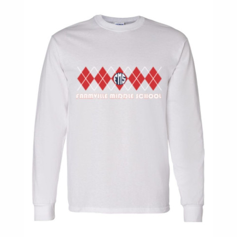 Farmville Middle School | Long-Sleeve T-Shirt | FMS Argyle Design | Multiple Colors