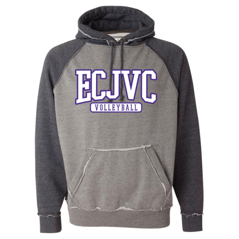 ECJVC | ECJVC Arch| Vintage Heather Hooded Sweatshirt 