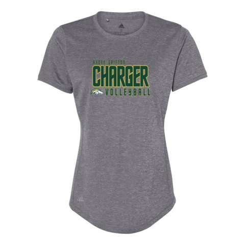 Ayden-Grifton Volleyball | Charger Word Logo | Adidas Sport Tee | Ladies & Unisex