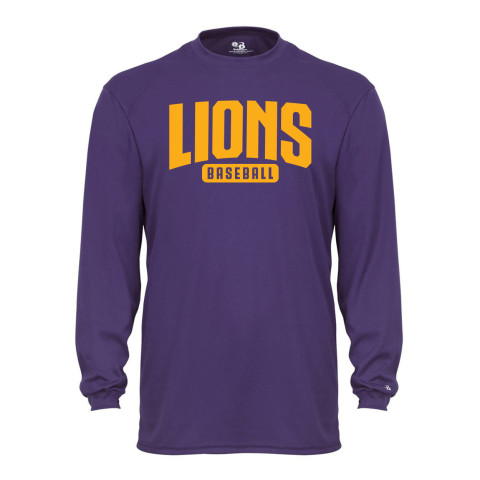 Lions Baseball | Word Arch Logo | Long-Sleeve Performance Tee