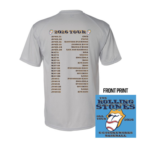 C&C Baseball Basic Performance Tee | 2026 Concert Dates Logo