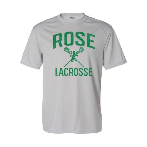 JH Rose Lacrosse Short-Sleeve Performance Tee | Distressed Rose Lacrosse Logo | Multiple Colors