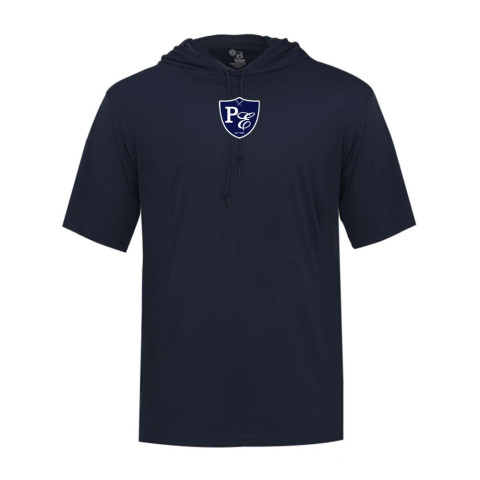 PE Baseball | Small Shield | Short-Sleeve Hooded Performance T-Shirt 