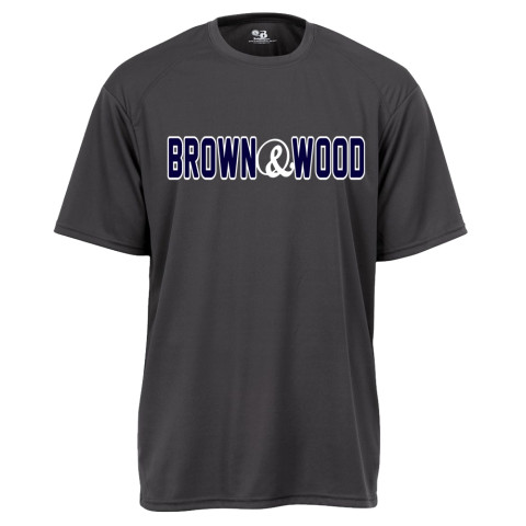 Brown & Wood Warm-Up Tee | Word Log Charcoal
