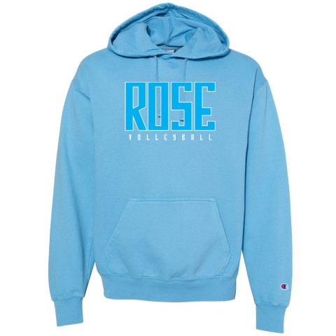 Rose Volleyball | Blue Rose | Champion - Garment Dyed Hooded Sweatshirt