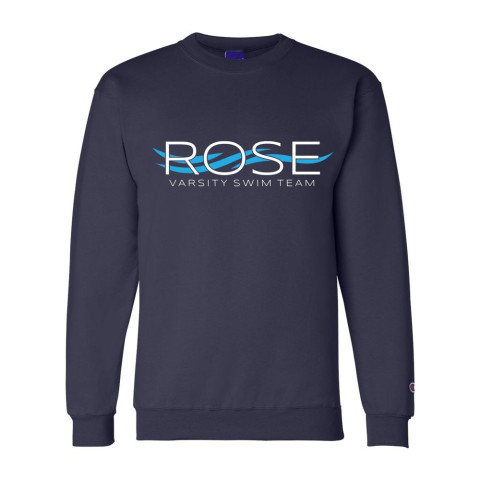 JH Rose Swimming | Rose Wave Logo | Champion Powerblend® Crewneck Sweatshirt