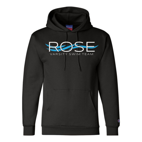 JH Rose Swimming | Rose Wave Logo | Champion Powerblend® Hooded Sweatshirt