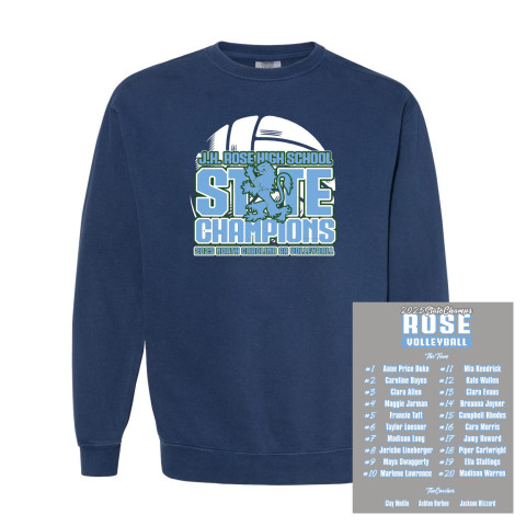 JH JH Rose Volleyball State Champions | Rampant State | Comfort Colors - Garment-Dyed Sweatshirt