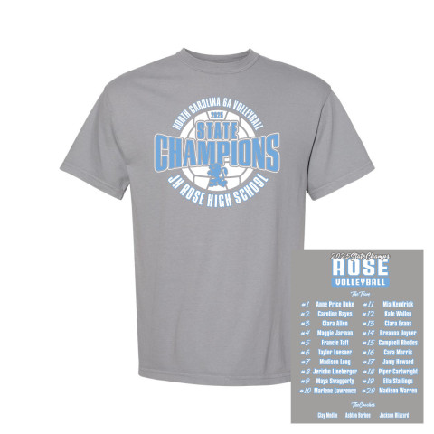 JH Rose Volleyball State Champions | Circle Design | Short-Sleeve Comfort Colors