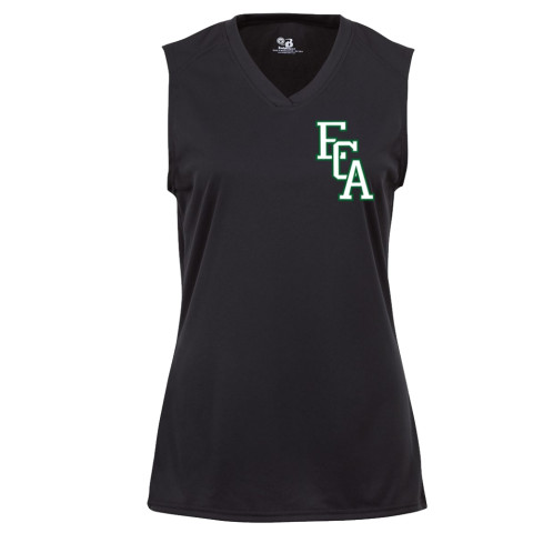 EC Auto Ladies Sleeveless V-Neck Performance Tee | Small Logo