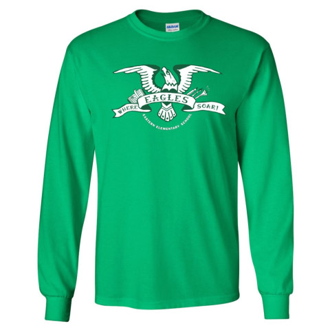 Green Eagle | Eastern Elementary Long-Sleeve Cotton Tee | Multiple Colors