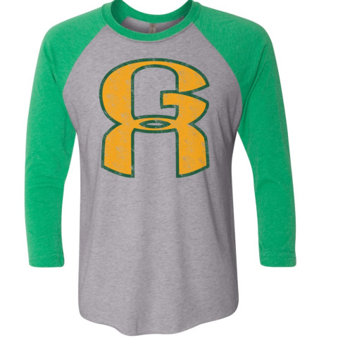 GA Triblend Raglan Tee | Heather Grey/Kelly