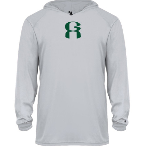 GA Long-Sleeve Hoodie Performance Tee | Multiple Colors | Small Center Logo