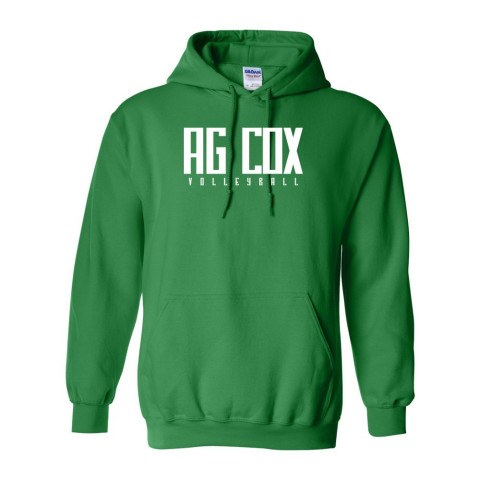 AG Cox Volleyball | Word Logo | Cotton Hooded Sweatshirt | Multiple Colors