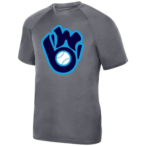 Brown & Wood Basic Performance Tee | Glove Logo | Charcoal