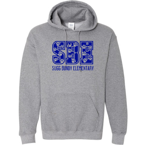 Sugg Bundy Elementary Cotton Hooded Sweatshirt | SBE Paws | Grey