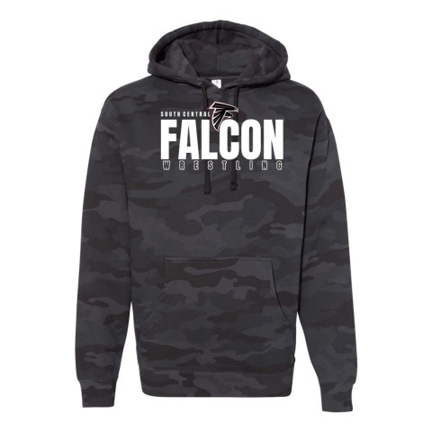 South Central Wrestling | Falcon Word Logo | Cotton Hooded Sweatshirt
