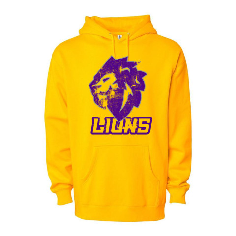 Lions Baseball | Distressed Lion Head | Cotton Blend Hoodies