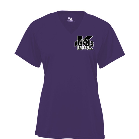 Kiwanis Ladies Small Logo V Neck Performance Tee