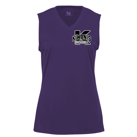 Kiwanis Ladies V Neck Sleeveless Performance Tee | Small Logo