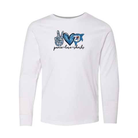 Ridgewood Elementary School | Peace, Love, Sharks | Long-Sleeve Tee