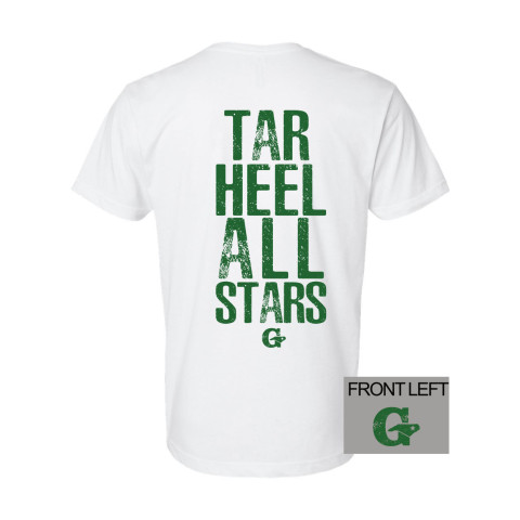 Tar Heel All-Stars | Tar Heel Distressed Left Chest/Back | Cotton Tee