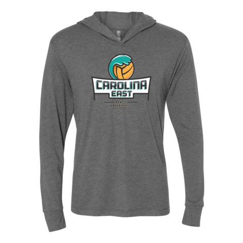 Carolina East Beach Volleyball | Long-Sleeve Hooded Unisex Next Level Tri-Blend Tee