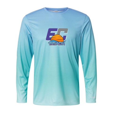 EC Beach | BARBADOS LONG SLEEVE GRADIENT PRINT PERFORMANCE TEE | Rising Sun Logo