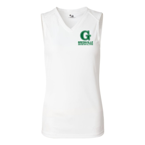 Ladies White Performance Tank | Left Chest Print | Babe Ruth Greenville All-Stars