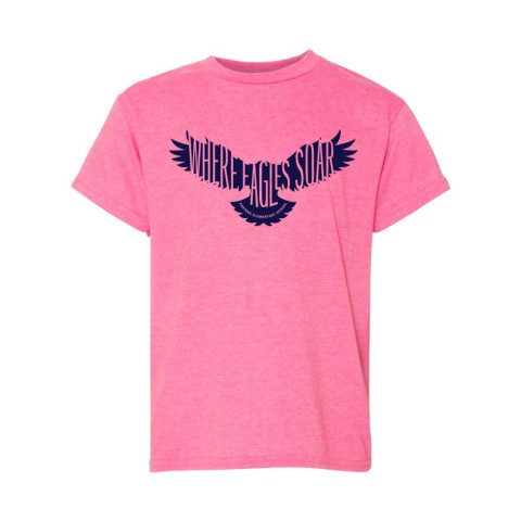 Blue Eagle | Eastern Elementary Cotton Tee | Heather Hot Pink