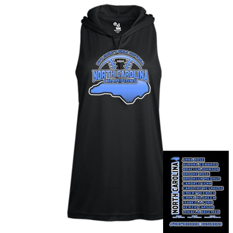 2024 North Carolina Champions | Ladies Racerback Hooded Performance Tee | Proceeds Benefit the Team