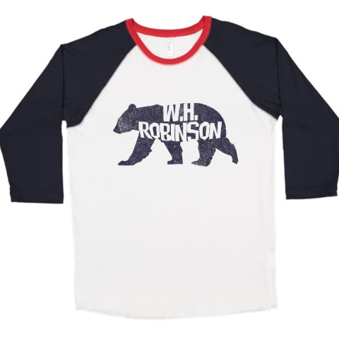 WHR Raglan Sleeve Tee | Walking Bear Design | Red/White/Blue