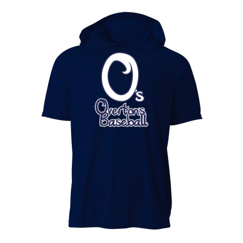 Overton's Baseball | Cursive O Logo | Short-Sleeve Hooded Performance T-Shirt 
