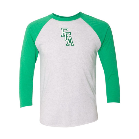 ECA Triblend Raglan Tee | Heather White/Kelly