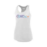EC Beach | Women's Sojourner Tank | Orange Wave Word Logo