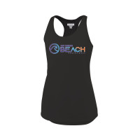 EC Beach | Women's Sojourner Tank | Orange Wave Word Logo