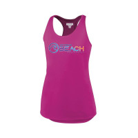 EC Beach | Women's Sojourner Tank | Orange Wave Word Logo
