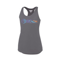 EC Beach | Women's Sojourner Tank | Orange Wave Word Logo