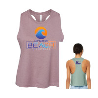 EC Beach | Women's Racerback Cropped Tank | Big Wave Logo