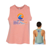 EC Beach | Women's Racerback Cropped Tank | Big Wave Logo