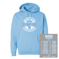 JH Rose Volleyball State Champions | Circle Design | Cotton Hooded Sweatshirt
