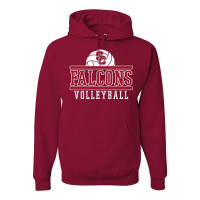 South Central Volleyball | Cotton Hooded Sweatshirt | Falcons Volleyball Logo 