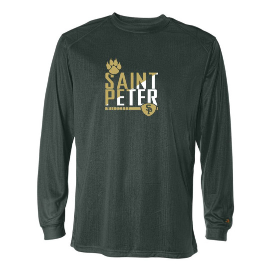 Saint Peter Catholic School | Slash Design | Long-Sleeve Performance T-Shirt