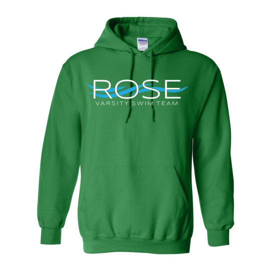 JH Rose Swimming | Rose Wave Logo | Cotton Hooded Sweatshirt | Multiple Colors