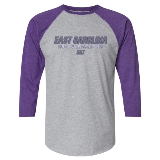 ECJVC | Grey Word Logo | Unisex Raglan T-Shirt