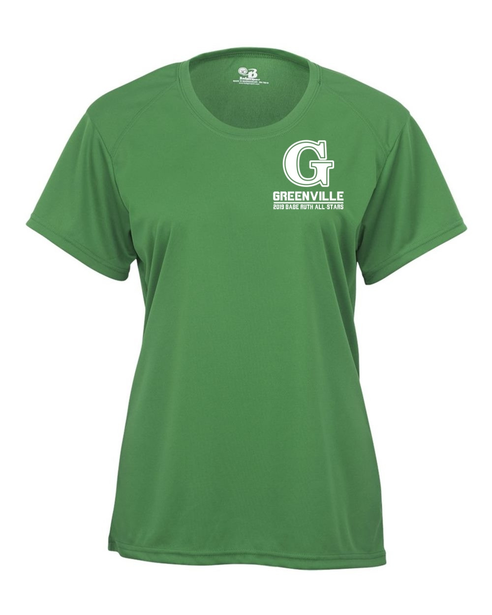 Ladies Green Performance Top | Left Chest Print | Babe Ruth Greenville All-Stars