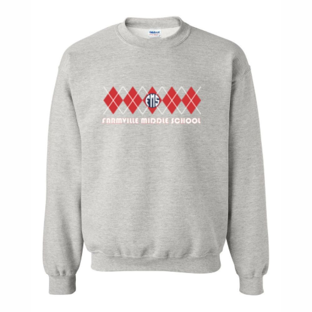Farmville Middle School Sweatshirt | Argyle Design | Multiple Logo