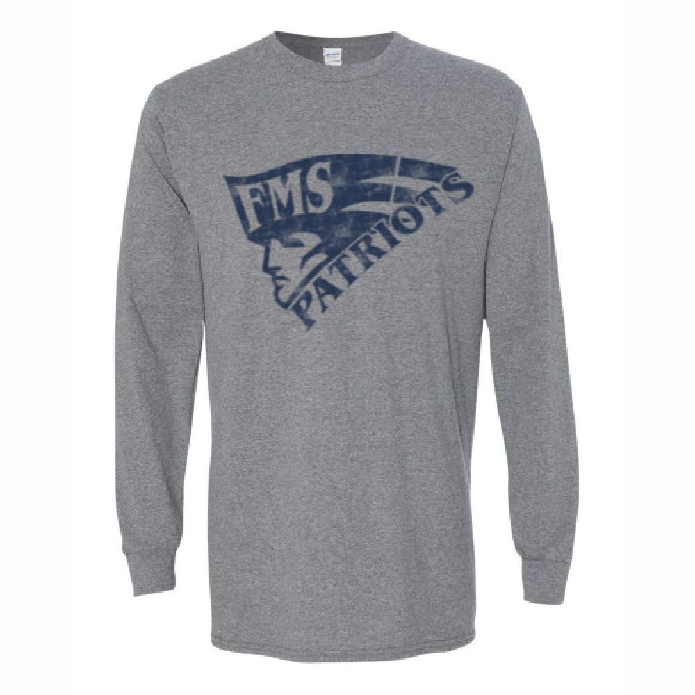 Farmville Middle School | Long-Sleeve T-Shirt | Distressed Patriots Design | Multiple Colors