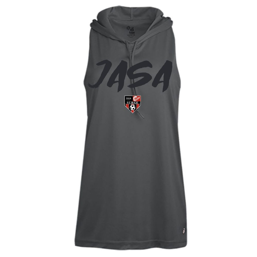 JASA Soccer | Brush Logo |  Women's B-Core Racerback Hooded Tank Top